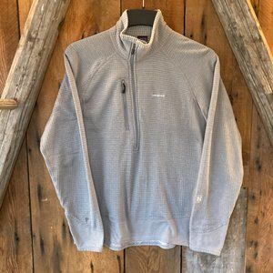 PATAGONIA Mens R1 Mid-Layer 1/4 Zip Long Sleeve, Grey, Size M